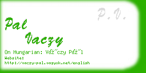 pal vaczy business card